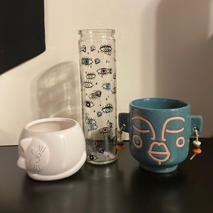 3 Empty Candle Holders